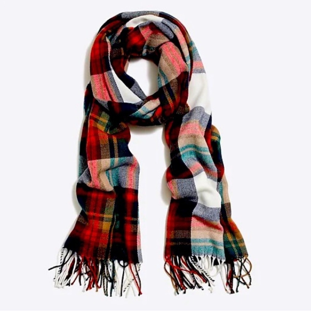 J. Crew Women’s Classic Plaid Scarf with Fringe